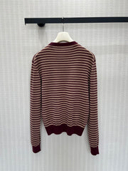 Color-Block Striped Wool Sweater