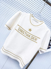Five-pointed star knitted short sleeves