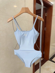 Sky blue one-piece swimsuit