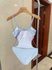 Sky blue one-piece swimsuit