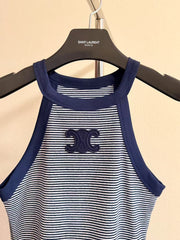 Striped halter vest