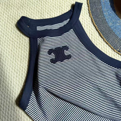 Striped halter vest