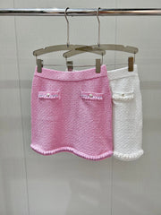 Lapel knitted skirt