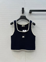 Navy blue crochet vest