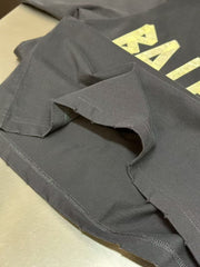 Printed letter fluorescent short sleeves