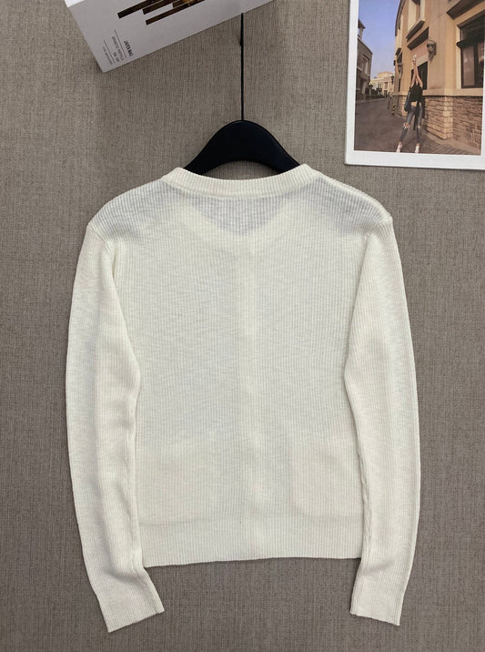 round neck button bamboo hemp knit Slim cardigan