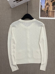 round neck button bamboo hemp knit Slim cardigan
