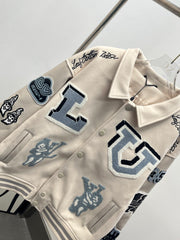 Playful cartoon baseball jacket.