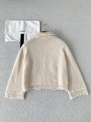 Black floral patchwork lace cardigan
