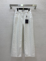 Classic monogram embossed jacquard jeans