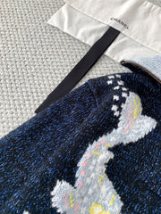 Koi and Cherry Blossom Zippered Sweater Cardigan