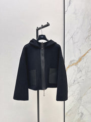 Reversible zip-up hooded jacket