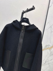 Reversible zip-up hooded jacket