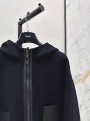 Reversible zip-up hooded jacket