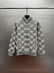 Stand Collar Zip-Up Cardigan