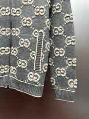 Stand Collar Zip-Up Cardigan