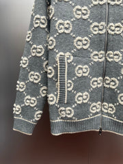 Stand Collar Zip-Up Cardigan