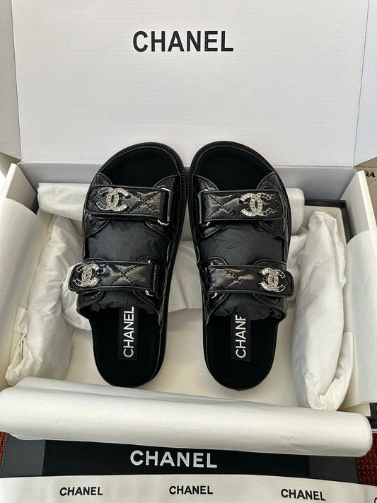 Spring/Summer Rhinestone Buckle Velcro Beach Sandals