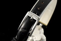 Four-leaf clover alligator leather watch