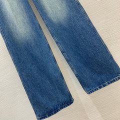 Patch pocket straight leg jeans
