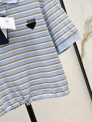 Striped Short-Sleeve Polo Shirt