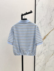 Striped Short-Sleeve Polo Shirt