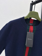 Red and Green Striped Cropped Sweater