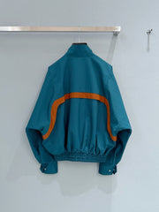 Peacock Blue Color-Blocked Jacket