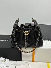 "Mandarin Duck" Chain Bag — Black Mini