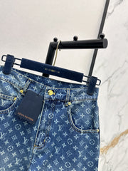 Laser-Washed Straight-Leg Denim Trousers