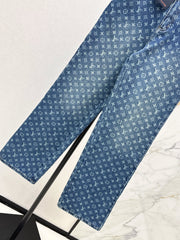 Laser-Washed Straight-Leg Denim Trousers