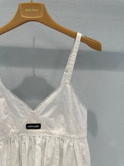 Hollow-out cotton-linen camisole