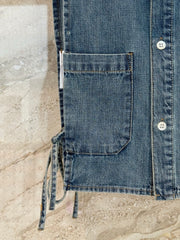 Denim drawstring vest