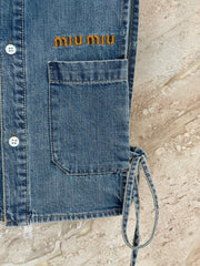 Denim drawstring vest