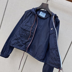 Hooded zip-up sun protection jacket