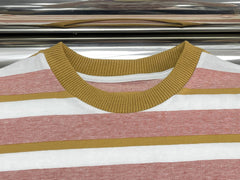 Letter Badge Striped Short-Sleeve T-Shirt