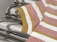 Letter Badge Striped Short-Sleeve T-Shirt