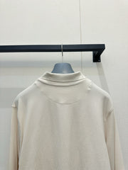Faux two-piece cropped polo shirt