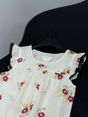 Floral Print Linen Top