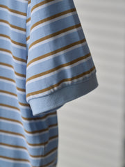 Triangular Logo Striped Short-Sleeve Shirt
