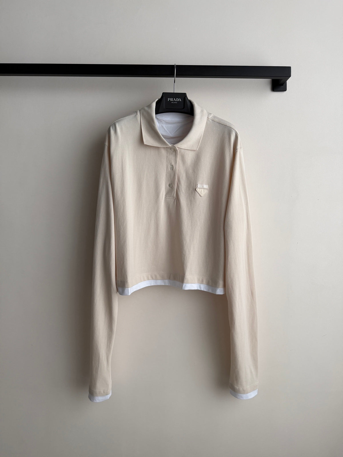 Faux Two-Piece Cropped Polo Shirt