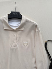 Faux Two-Piece Cropped Polo Shirt