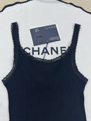 Cotton lace V-neck vest