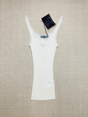 Cotton lace V-neck vest