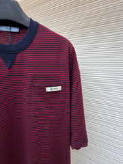Striped Pocket Short-Sleeve T-Shirt