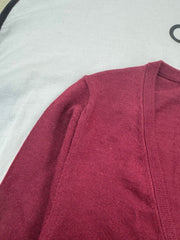 Angolan Red Deep V-Neck Cashmere Sweater