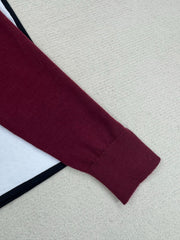 Angolan Red Deep V-Neck Cashmere Sweater
