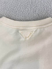 Creamy yellow simple short-sleeved shirt