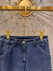 Blue straight leg jeans