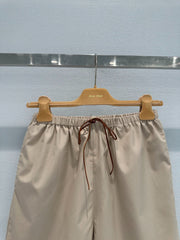 Khaki drawstring shorts + vest set